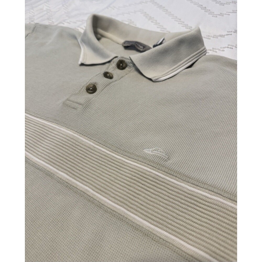 Quiksilver Long Sleeve Beige Sweater Ribbed Striped Men's Large Surfcore Y2K